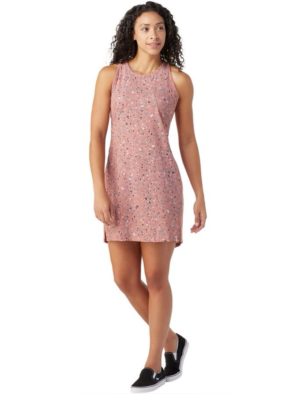 Smartwool Women’s Salmon Pink Confetti Merino Blend Sport Tank Dress Size SMALL
